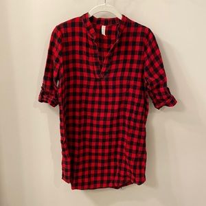 Red & black flannel tunic
